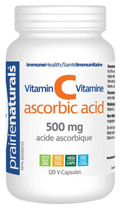 PRAIRIE NATURALS Vitamin C 500mg Ascorbic Acid (120 veg caps)