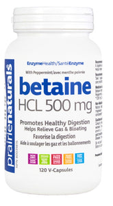 PRAIRIE NATURALS Betaine HCL (500 mg - 120 veg caps)