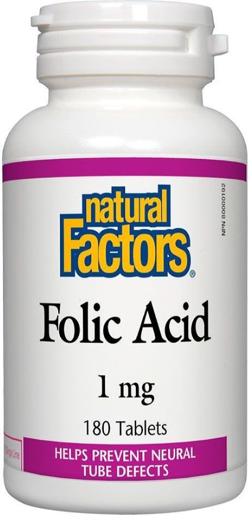 NATURAL FACTORS Folic Acid (1mg - 180 caps)