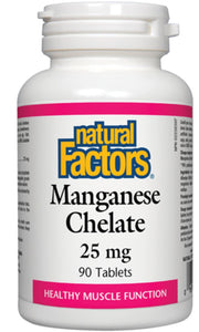 NATURAL FACTORS Manganese Chelate (25mg - 90 tabs)