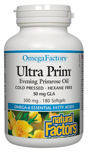 NATURAL FACTORS Ultra Prim Evening Primrose Oil (500 mg - 180 sgels)