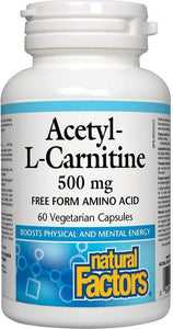 NATURAL FACTORS Acetyl - L - Carnitine (500mg - 60 veg caps)