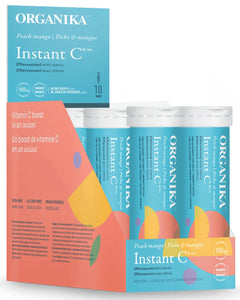 ORGANIKA Instant C 1000 mg (with Stevia - Peach Mango - 8 Tubes of 10 tabs)