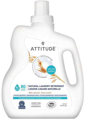 ATTITUDE Sensitive Skin Laundry Detergent (80 Loads)