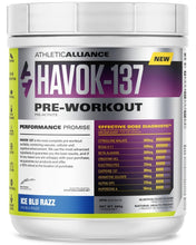Load image into Gallery viewer, ATHLETIC ALLIANCE HAVOK-137 Pre Workout (Ice Blue Razz - 690 gr)