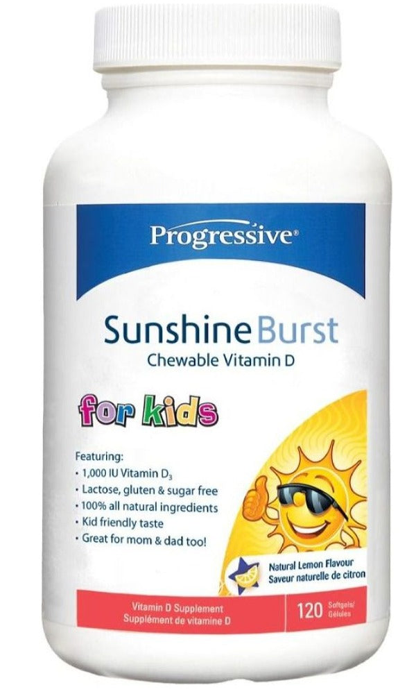 PROGRESSIVE Sunshine Burst Vitamin D for Kids  (120 sgels)