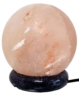Himalayan Salt Crystal Lamp - Crafted Sphere with Marble Base